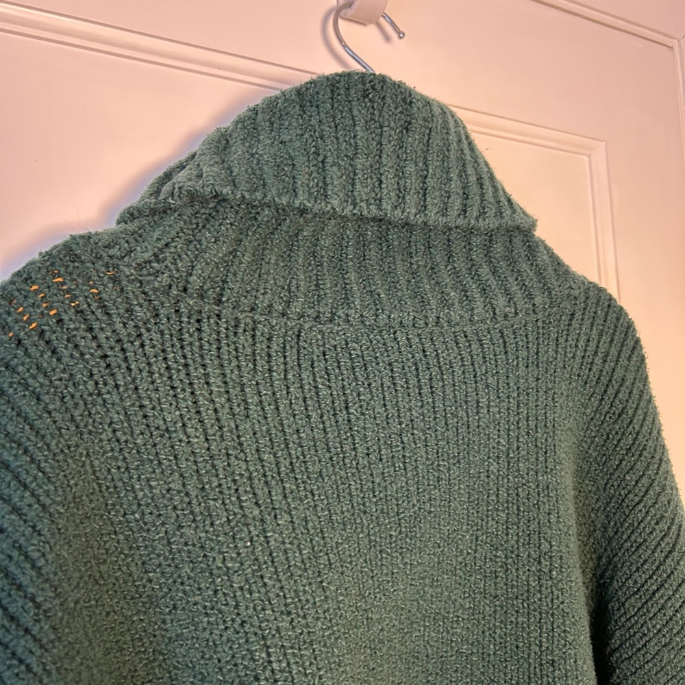 Pilcro Anthropologie chunky cowl neck knit sweater in forest green X-Large Cozy - Picture 10 of 12